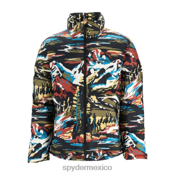 hombres Spyder chaqueta de viento pintura negra por número vestir TTTDN70