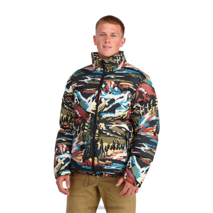 hombres Spyder chaqueta de viento pintura negra por número vestir TTTDN70