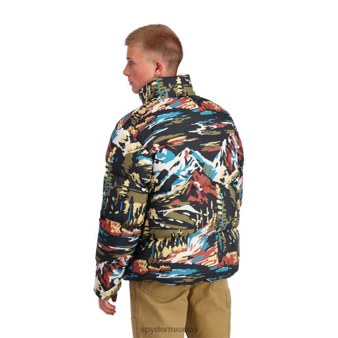 hombres Spyder chaqueta de viento pintura negra por número vestir TTTDN70
