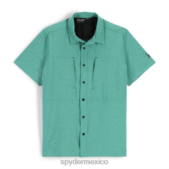 hombres Spyder camisa de manga corta cañón verde verde vestir TTTDN140