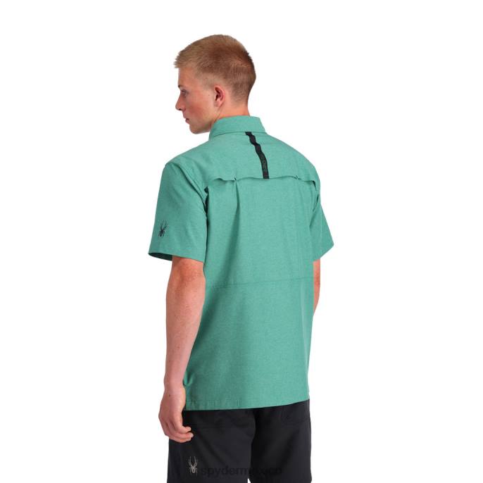 hombres Spyder camisa de manga corta cañón verde verde vestir TTTDN140