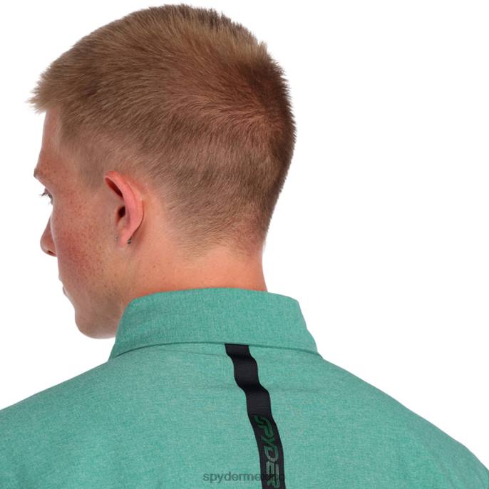 hombres Spyder camisa de manga corta cañón verde verde vestir TTTDN140
