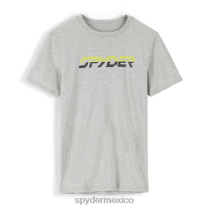 hombres Spyder camiseta con logo retro gris jaspeado vestir TTTDN130