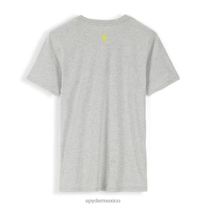 hombres Spyder camiseta con logo retro gris jaspeado vestir TTTDN130