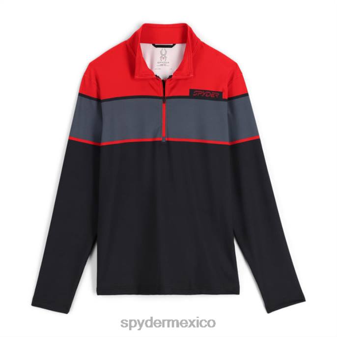 hombres Spyder espíritu del 78 media cremallera volcán negro vestir TTTDN167