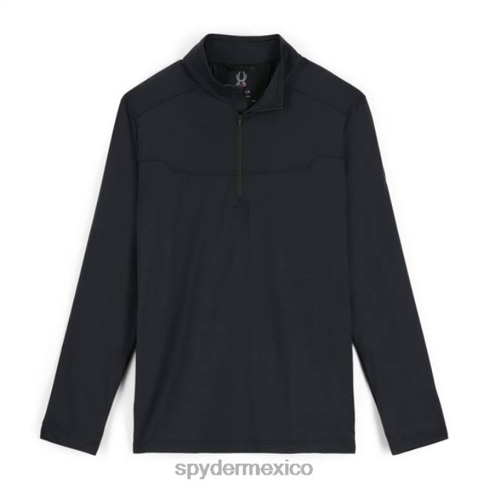 hombres Spyder media cremallera de grafeno líder negro vestir TTTDN148