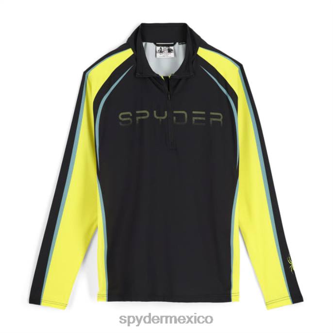 hombres Spyder media cremallera retro cidra negra vestir TTTDN164