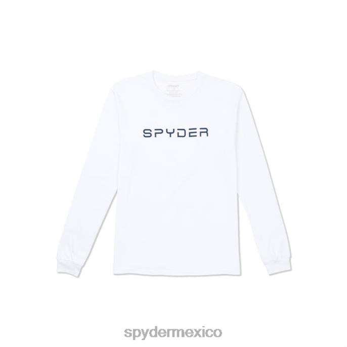 hombres Spyder eslalon manga larga blanco vestir TTTDN134