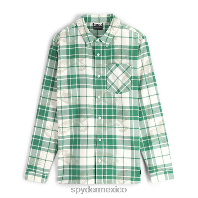 hombres Spyder franela creston verde verde vestir TTTDN144