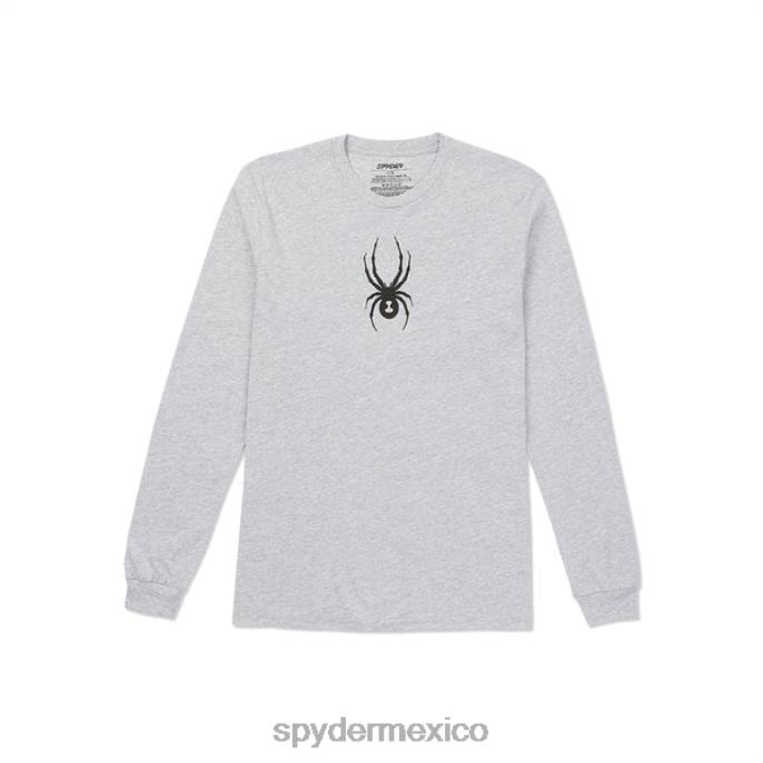 hombres Spyder tallar manga larga cuero gris vestir TTTDN133