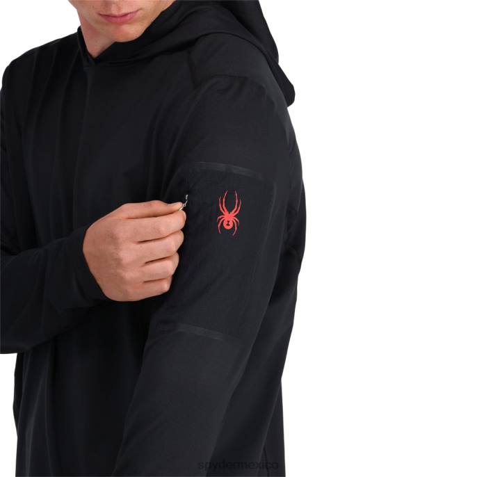 hombres Spyder sudadera con capucha arc graphene tech negro vestir TTTDN213
