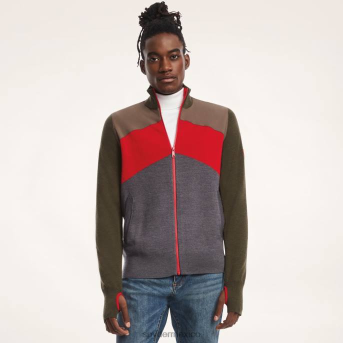 hombres Spyder X bloques de color de los hermanos Brooks verde oliva vestir TTTDN184