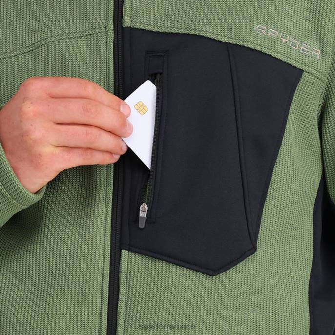 hombres Spyder bandido híbrido con cremallera completa pino vestir TTTDN176