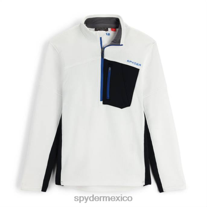 hombres Spyder bandido media cremallera blanco vestir TTTDN200