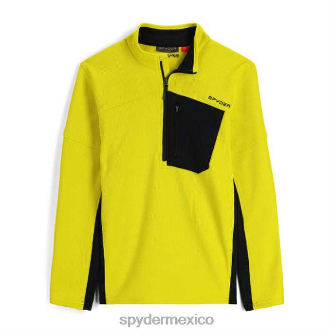 hombres Spyder bandido media cremallera negro cidra vestir TTTDN204