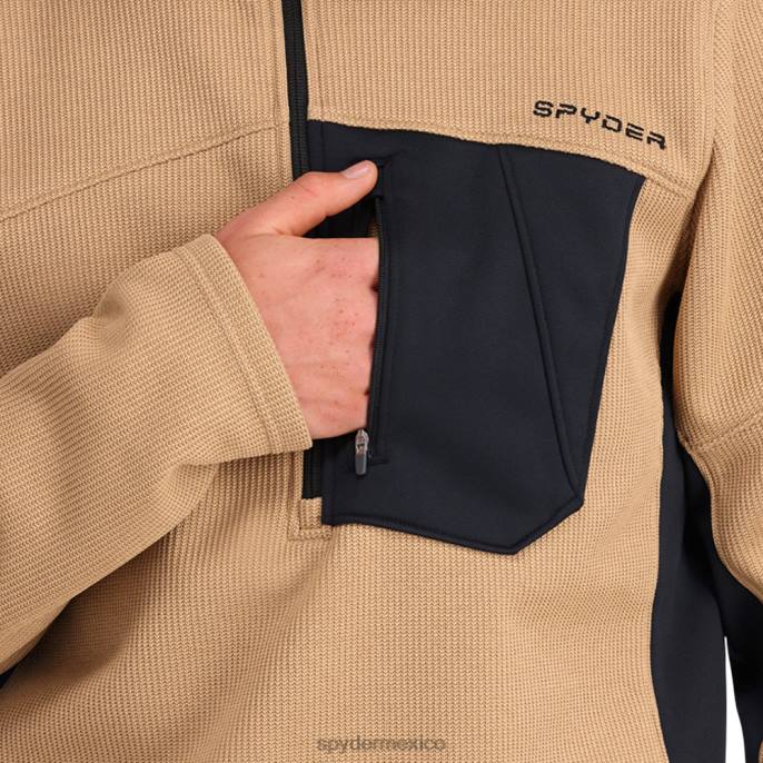 hombres Spyder media cremallera híbrida bandit tanino vestir TTTDN175