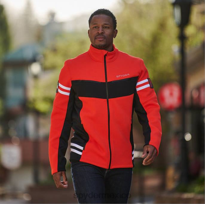 hombres Spyder wengen bis cremallera completa volcán negro vestir TTTDN183