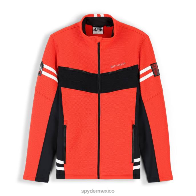 hombres Spyder wengen bis cremallera completa volcán negro vestir TTTDN183