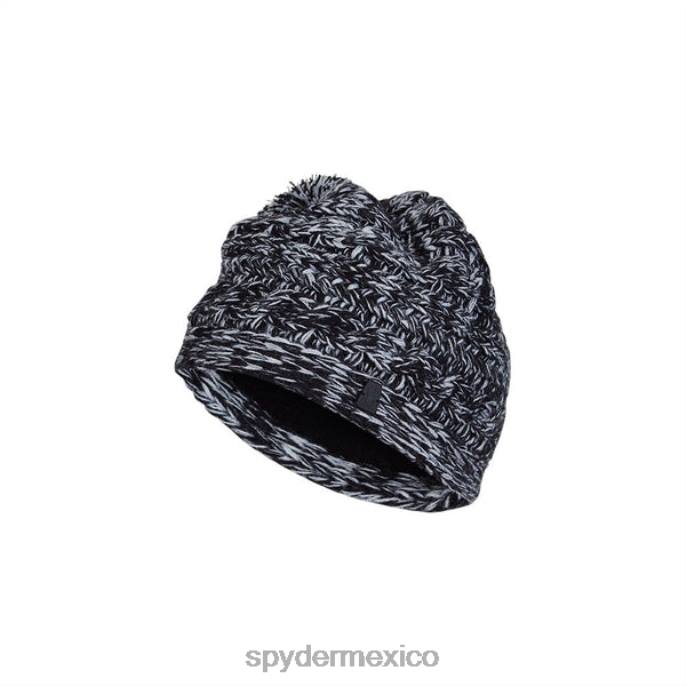 mujer Spyder pompón de punto retorcido negro accesorios TTTDN510