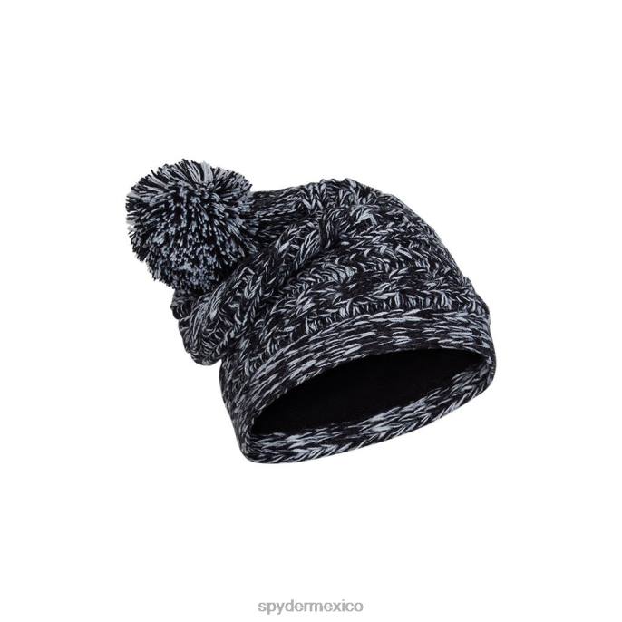 mujer Spyder pompón de punto retorcido negro accesorios TTTDN510