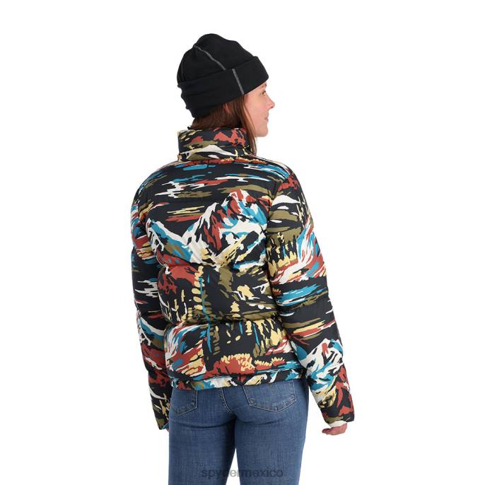 mujer Spyder chaqueta de viento pintura negra por número vestir TTTDN332