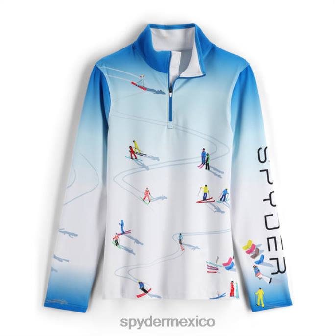 mujer Spyder ojo de pájaro media cremallera colegial vestir TTTDN400